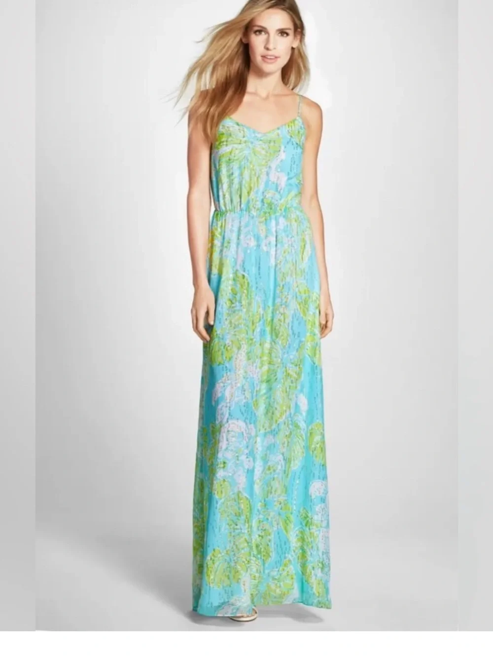 Lilly Pulitzer Deanna Silk Maxi Dress in Shorely Blue  Beachy Keen